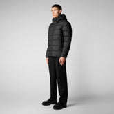 Men's Boris Hooded Puffer Jacket in Black - Athleisure Man | Save The Duck