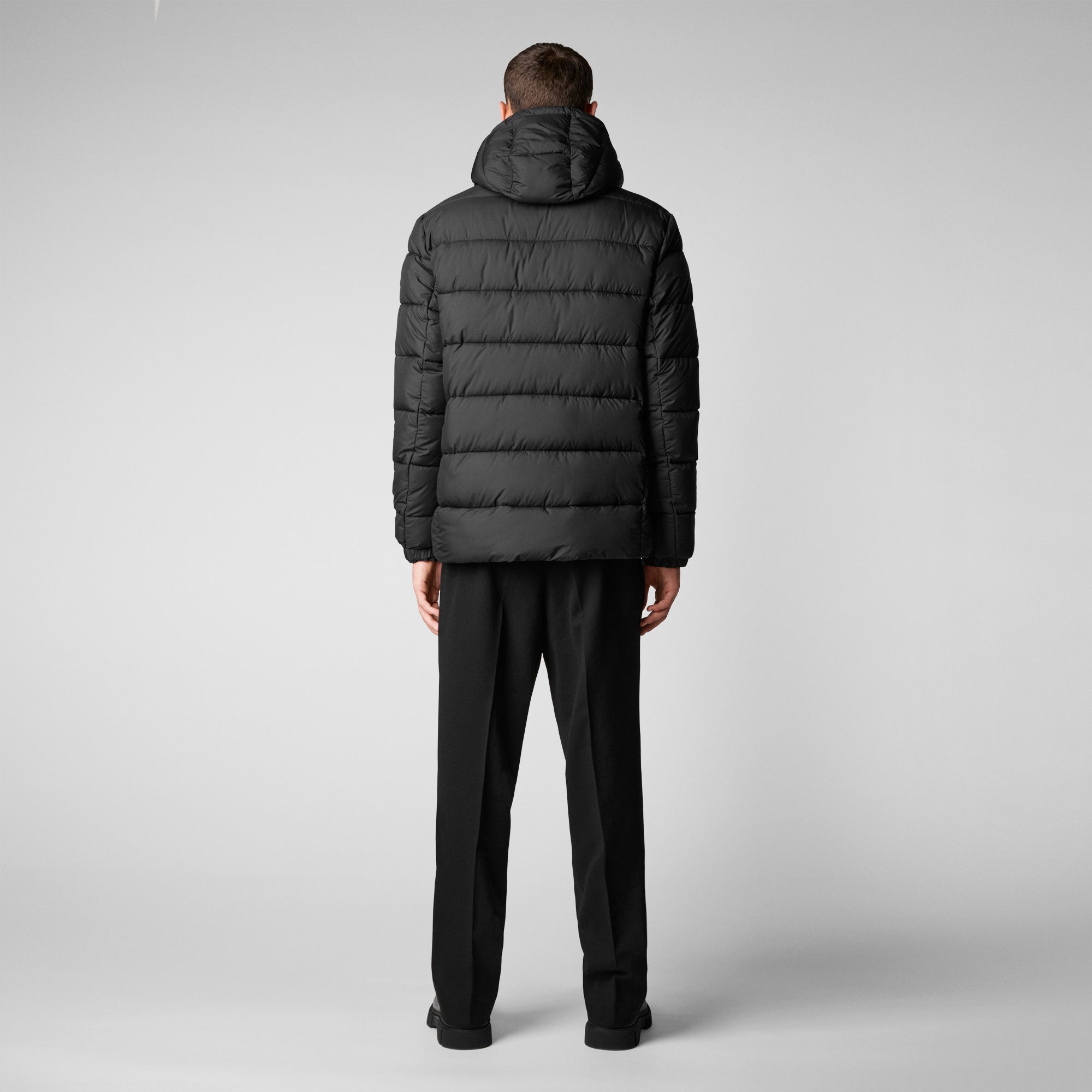 Men's Boris Hooded Puffer Jacket in Black - Save The Duck