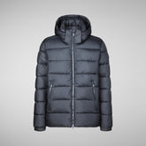 Men's Boris Hooded Puffer Jacket in Green Black | Save The Duck