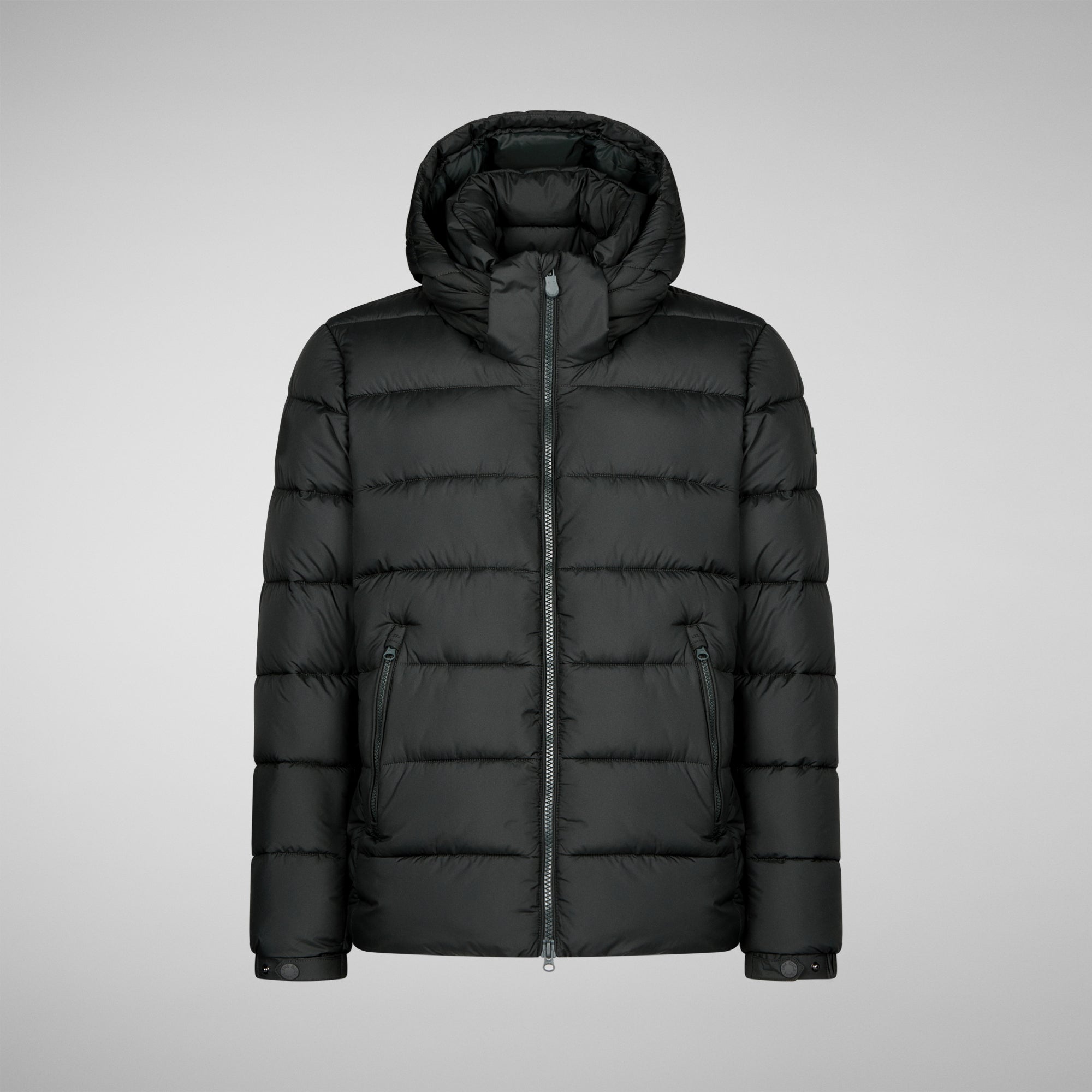 Men's Boris Hooded Puffer Jacket in Black - Save The Duck