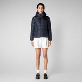 Women's Tess Puffer Jacket with Detachable Hood in Blue Black - Women's Collection | Save The Duck