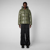 Women's Lois Hooded Puffer Jacket in Laurel Green - Women's Icons Collection | Save The Duck