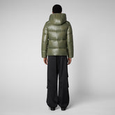Women's Lois Hooded Puffer Jacket in Laurel Green - Women's Icons Collection | Save The Duck
