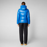 Women's Lois Hooded Puffer Jacket in Blue Berry | Save The Duck