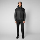 Men's Roman Hooded Puffer Jacket in Black - GIGA Collection | Save The Duck