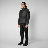 Men's Roman Hooded Puffer Jacket in Black - Icons Collection | Save The Duck