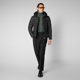 Men's Roman Hooded Puffer Jacket in Black - Icons Collection | Save The Duck
