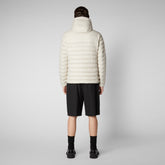 Men's Roman Hooded Puffer Jacket in Rainy Biege - Icons Collection | Save The Duck
