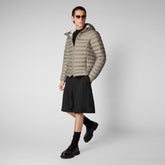 Men's Roman Hooded Puffer Jacket in Elephant Grey - Men's Collection | Save The Duck