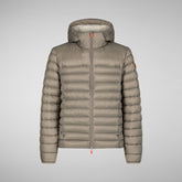 Men's Roman Hooded Puffer Jacket in Elephant Grey | Save The Duck