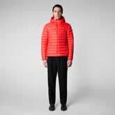 Men's Roman Hooded Puffer Jacket in Poppy Red - Men's Jackets | Save The Duck