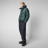 Women's Yvonna Animal free Puffer jacket in Land Green | Save The Duck