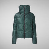 Women's Yvonna Animal free Puffer jacket in Land Green | Save The Duck