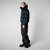 Woman's Alas Puffer Jacket in Blue Black | Save The Duck