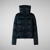 Woman's Alas Puffer Jacket in Blue Black | Save The Duck