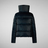 Woman's Alas Puffer Jacket in Blue Black | Save The Duck