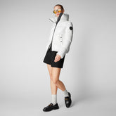 Women's Isla Puffer Jacket in Off White - Women's Icons Collection | Save The Duck