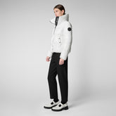 Women's Isla Puffer Jacket in Off White - Valentine's Day Collection | Save The Duck