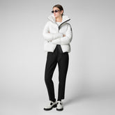 Women's Animal free Puffer Jacket Isla in Off white - Women's Icons | Save The Duck