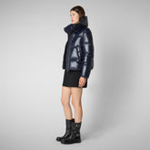 Women's Animal free Puffer Jacket Isla in blue black | Save The Duck