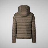 Women's animal free Puffer jacket Ethel in mud grey | Save The Duck