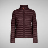 Women's Carly Puffer Jacket in Burgundy Black | Save The Duck