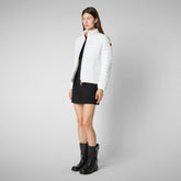 Women's Carly Puffer Jacket in Off White - Winter Whites Collection | Save The Duck