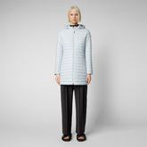 Women's Bryanna Hooded Puffer Coat in Foam Grey - Women's Icons Collection | Save The Duck