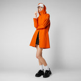 Women's Maya Raincoat in Amber Orange - All Save The Duck Products | Save The Duck