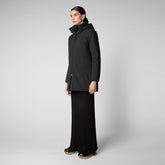 Women's Rachel Hooded Raincoat in Black - New Arrivals | Save The Duck