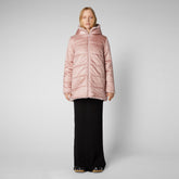 Women's Bridget Faux Fur Reversible Hooded Coat in Blush Pink - Pink Collection | Save The Duck