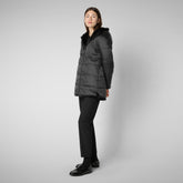 Manteau réversible à capuche Bridget pour femme en noir - Woman Faux Fur | Save The Duck