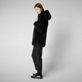 Women's Hooded Reversible Jacket Bridget in Black | Save The Duck