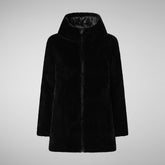 Manteau réversible à capuche Bridget pour femme en noir | Sauvez le canard