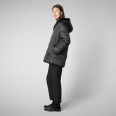 Manteau réversible à capuche Bridget pour femme en noir | Sauvez le canard