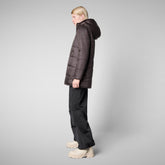 Woman's Hooded Reversible jacket Bridget in Brown Black | Save The Duck