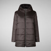 Women's Hooded Reversible Coat Bridget in Brown Black | Save The Duck