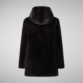 Women's Hooded Reversible Coat Bridget in Brown Black | Save The Duck