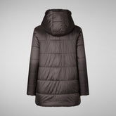 Woman's Hooded Reversible jacket Bridget in Brown Black | Save The Duck