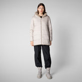 Women's Hooded Reversible Jacket Bridget in Rainy Beige | Save The Duck