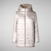 Women's Hooded Reversible Jacket Bridget in Rainy Beige | Save The Duck