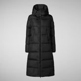 Manteau Colette pour femme avec capuche amovible en noir | Sauvez le canard