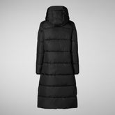 Manteau Colette pour femme avec capuche amovible en noir | Sauvez le canard