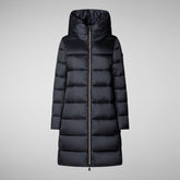 Women's Lysa Hooded Puffer Coat in Black | Save The Duck