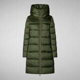 Women's Lysa Hooded Puffer Coat in Blue Fog | Save The Duck