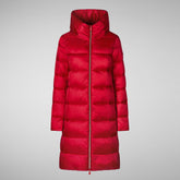 Women's Lysa Hooded Puffer Coat in Tango Red | Save The Duck