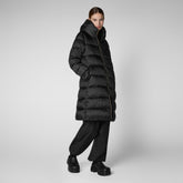 Women's Lysa Hooded Puffer Coat in Black - Lightweight Puffers for Women | Save The Duck