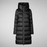 Women's Hooded Animal free Puffer Lysa Coat Black | Save The Duck