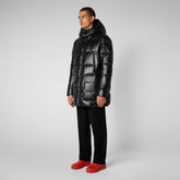 Men's Christian Hooded Puffer Coat in Black - Men's Icons | Save The Duck