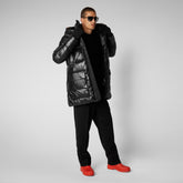Men's Christian Hooded Puffer Coat in Black - Men's LUCK Collection | Save The Duck